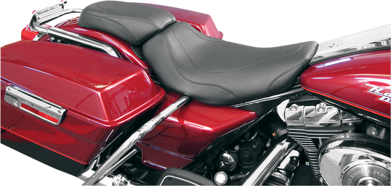 MUSTANG Tripper Solo without Backrest Black Stitched Synthetic Glove Leather Seat - Black - FL '97-'07