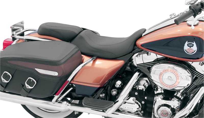 MUSTANG Tripper Black Stitched without Backrest Solo Synthetic Glove Leather Seat - Black - Touring '08-'21