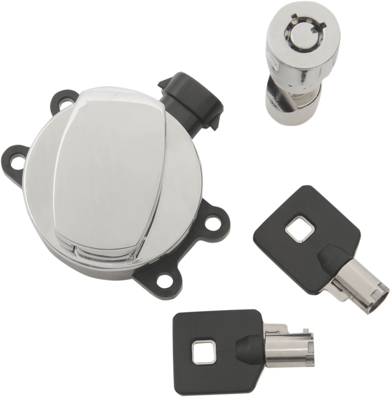 DRAG SPECIALTIES Replacement Side Hinge Ignition Switch with Fork Lock Kit - Chrome