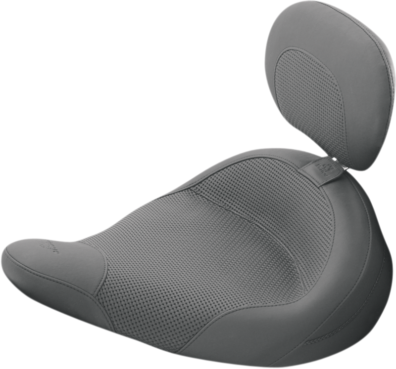 MUSTANG Standard Tour Solo Seat with Driver Backrest - Textured - Black - Touring '99-'21