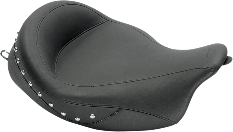 MUSTANG Wide Super Solo Seat - Chrome Studs - Black - Touring '08-21