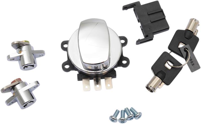 DRAG SPECIALTIES Replacement Side Hinge Ignition Switch with Saddlebag Lock Kit - Chrome
