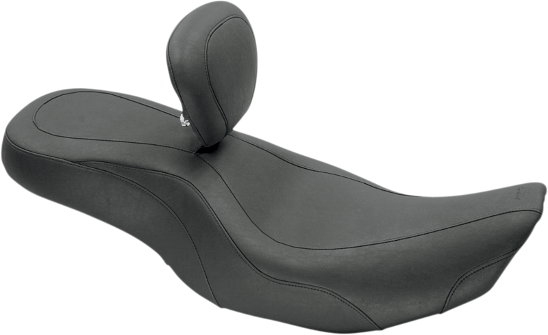 MUSTANG Wide Tripper™ One-Piece 2-Up Seat - With Driver Backrest - Touring '97-'07