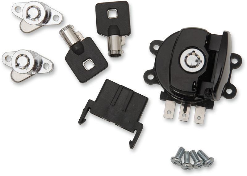 DRAG SPECIALTIES Replacement Side Hinge Ignition Switch with Saddlebag Lock Kit - Gloss Black