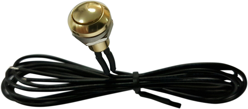 DRAG SPECIALTIES Universal Round Mini Stainless Steel Push-Button Switch - Gold