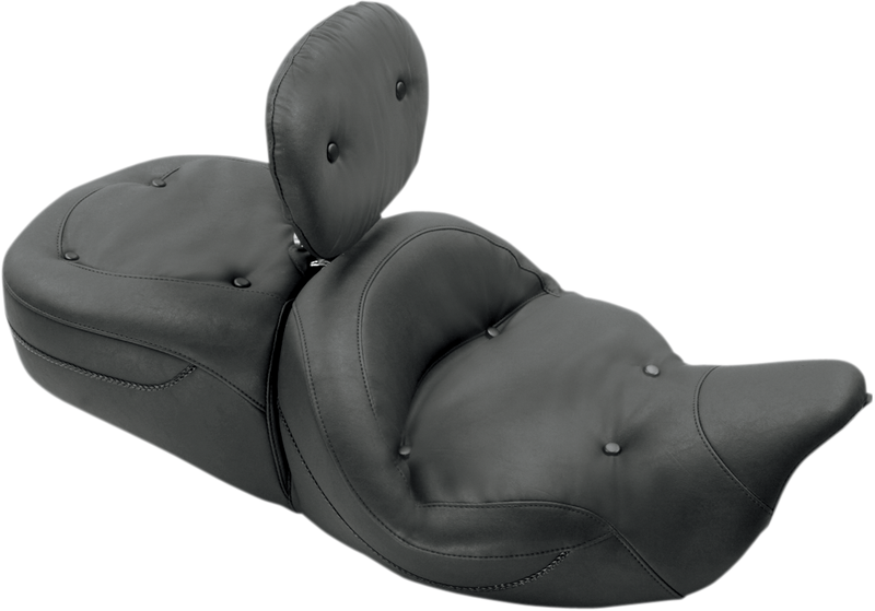 MUSTANG One-Piece Super Tour 2-Up Seat with Driver Backrest Option - Regal - Touring '08-'21