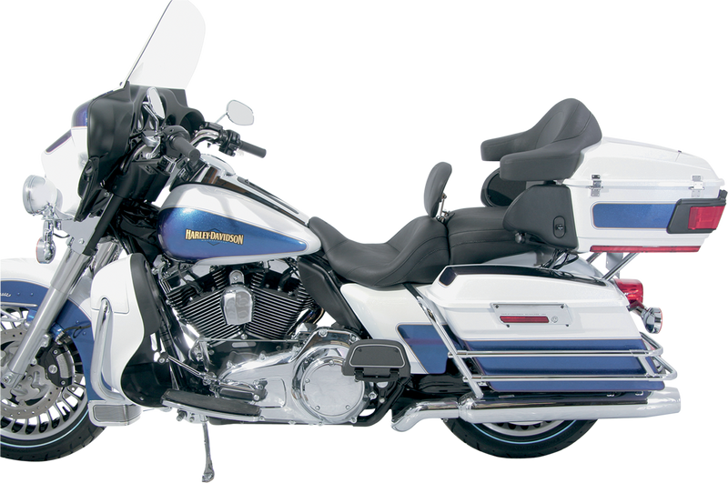 MUSTANG Lowdown™ One-Piece 2-Up Seat - with Driver Backrest - Plain - Touring '08-'21