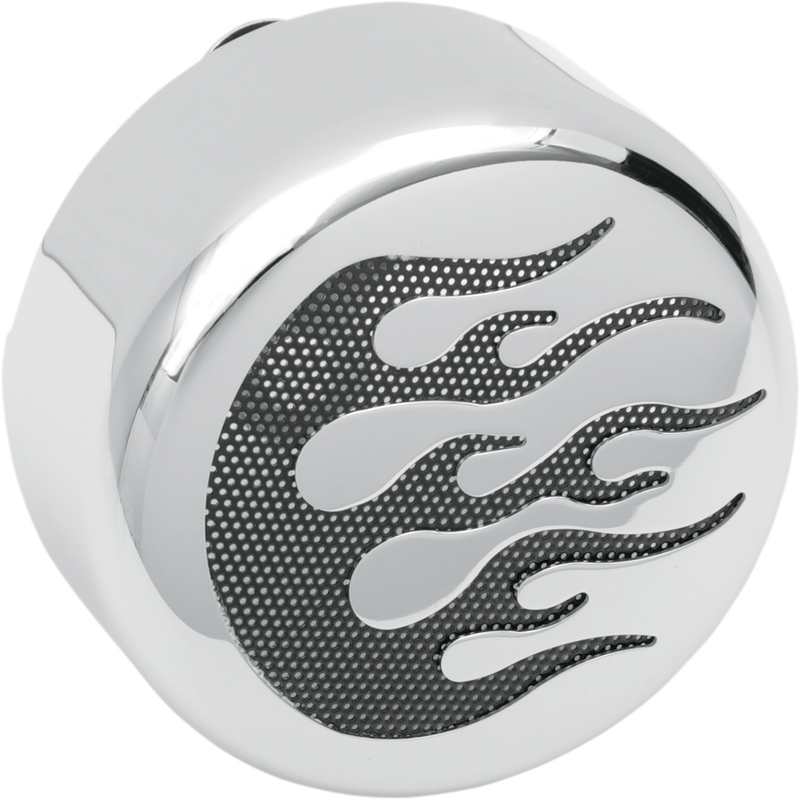 DRAG SPECIALTIES Replacement Round Horn Cover - Chrome with Black Flame