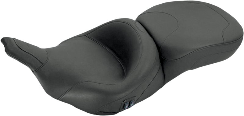 MUSTANG Heated One-Piece 2-Up Vinyl Touring Seat - Plain - Touring '97-'07