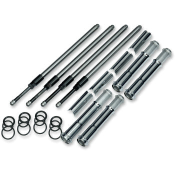 S&S CYCLE Quickee Pushrod Kit with Chrome Covers - M8