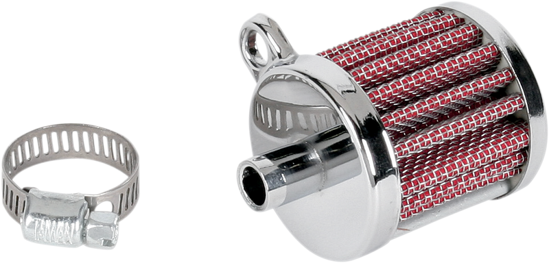 DRAG SPECIALTIES Mini Crankcase Vent Filter - Chrome