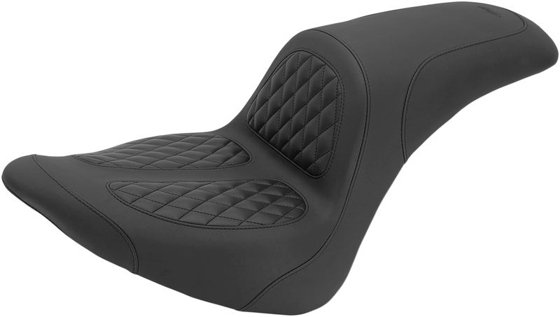 MUSTANG Dave Perewitz Signature Series Fastback 2-Up Seat - Black - Softail '01-'17