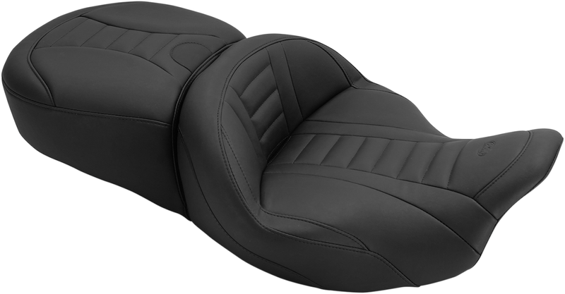 MUSTANG Super Touring Deluxe One-Piece 2-Up Touring Seat - Black - Touring '08-'21
