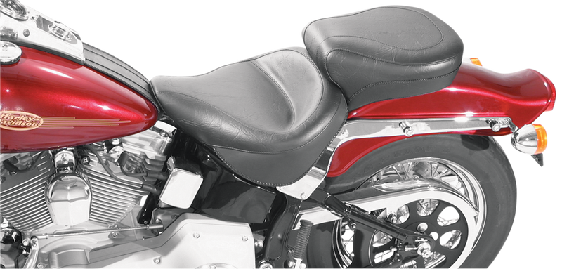 MUSTANG Vintage Style Wide Touring One-Piece 2-Up Seat - Smooth - Black - Softail '00-'06