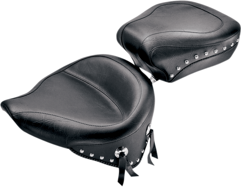 MUSTANG Vintage Wide Solo Seat - Chrome Studs and Conchos - Softail '84-'99