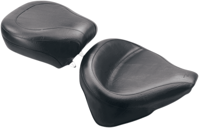 MUSTANG Vintage Wide Rear Seat - Smooth - Black - Softail '84-'99