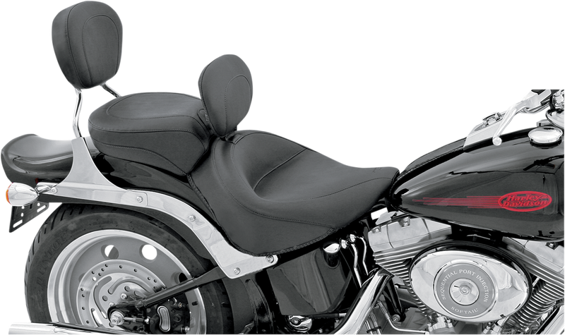 MUSTANG Wide Solo Seat with Removable Backrest - Smooth - Softail '06-'17
