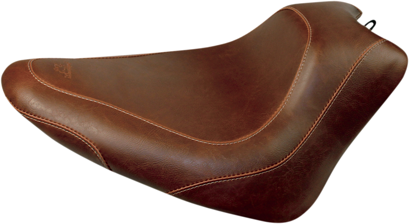 MUSTANG Wide Tripper™ Solo Seat - Smooth - Brown - Softail '11-'17