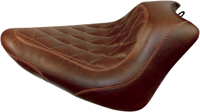 MUSTANG Wide Tripper™ Solo Seat - Diamond - Brown - Softail '11-'17