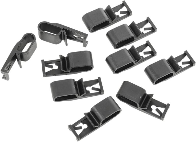 DRAG SPECIALTIES Replacement Rear Fender Wiring Clips - Black - 10 Pack