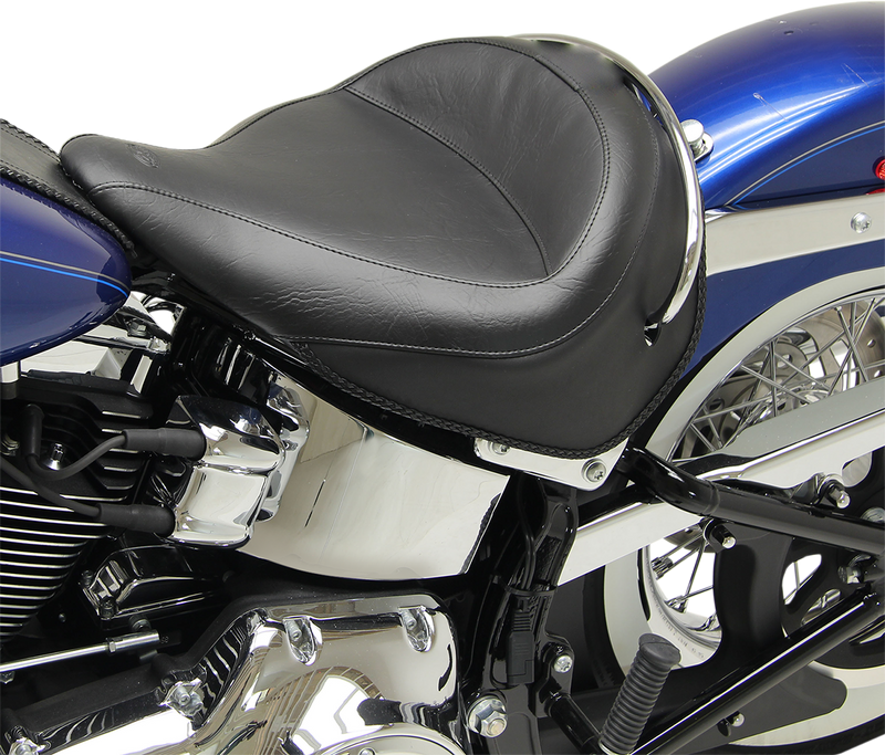 MUSTANG Wide Touring Solo Seat - Smooth - Softail '05-'17 With Standard Rack