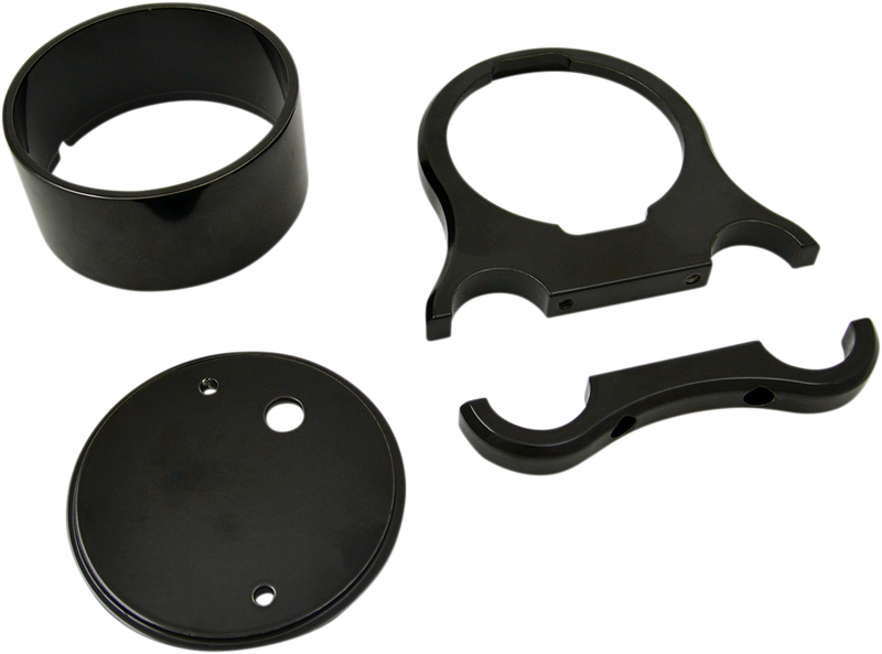 DRAG SPECIALTIES 1.25" T-Bar Single Gauge Mount - Gloss Black - For '00-'20 OEM Style Gauges