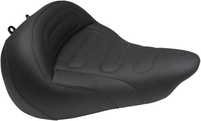 MUSTANG Solo Touring Seat - Black - Trapezoid Stitch - Softail '13-'17