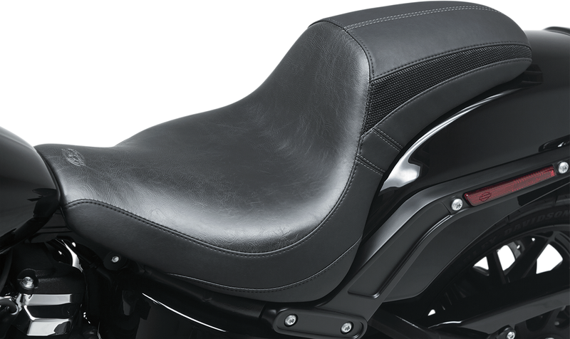 MUSTANG Tripper Fastback™ One-Piece 2-Up Seat - Smooth - Black - Softail '18-'21
