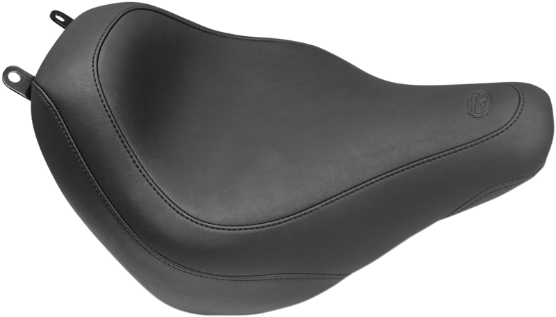 MUSTANG Wide Tripper™ Solo Seat - Smooth - Black - Softail '18-'21