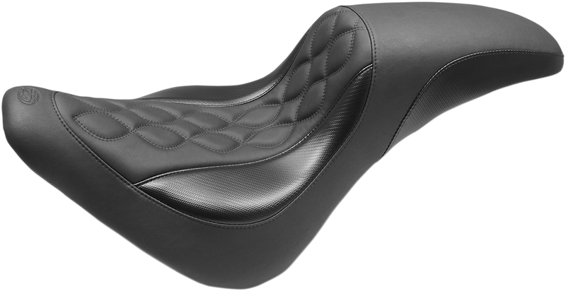 MUSTANG Tripper™ One-Piece 2-Up Seat - Double Helix - Black - Softail '18-'21