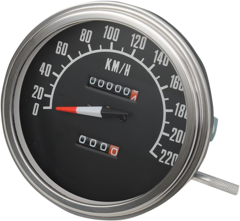 DRAG SPECIALTIES 5" FL-Style 1:1 Metric Speedometer - KPH - '68-'84 Black Face