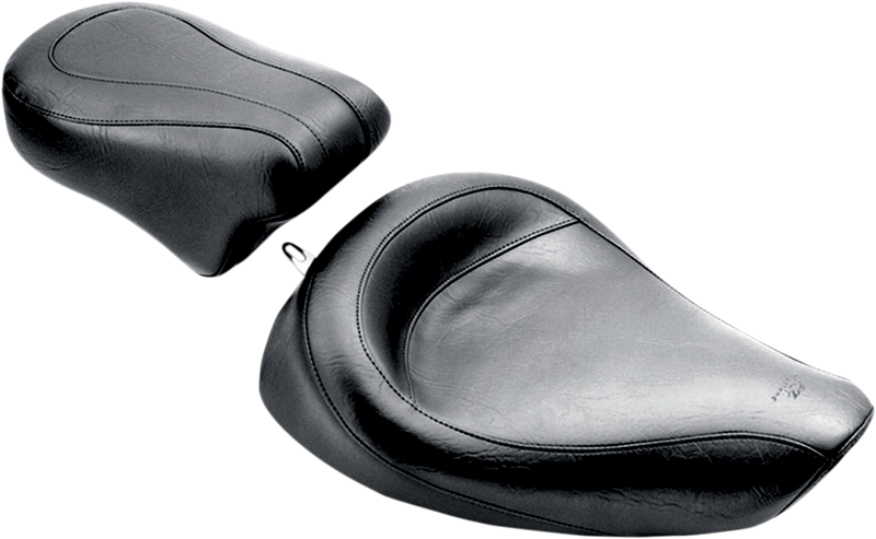 MUSTANG Wide Solo Seat - Smooth - Black - Dyna '96-'03