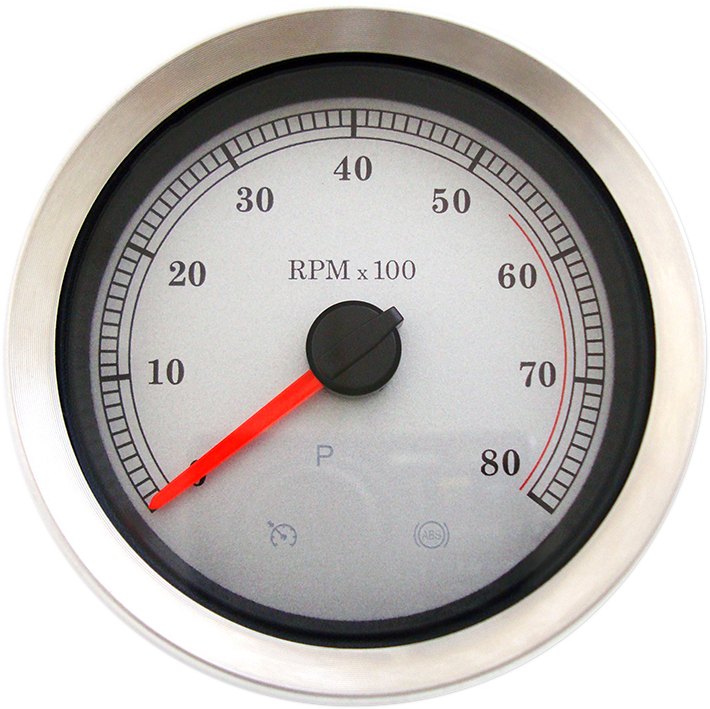 DRAG SPECIALTIES 4" Electronic Tachometer Gauge - White Face