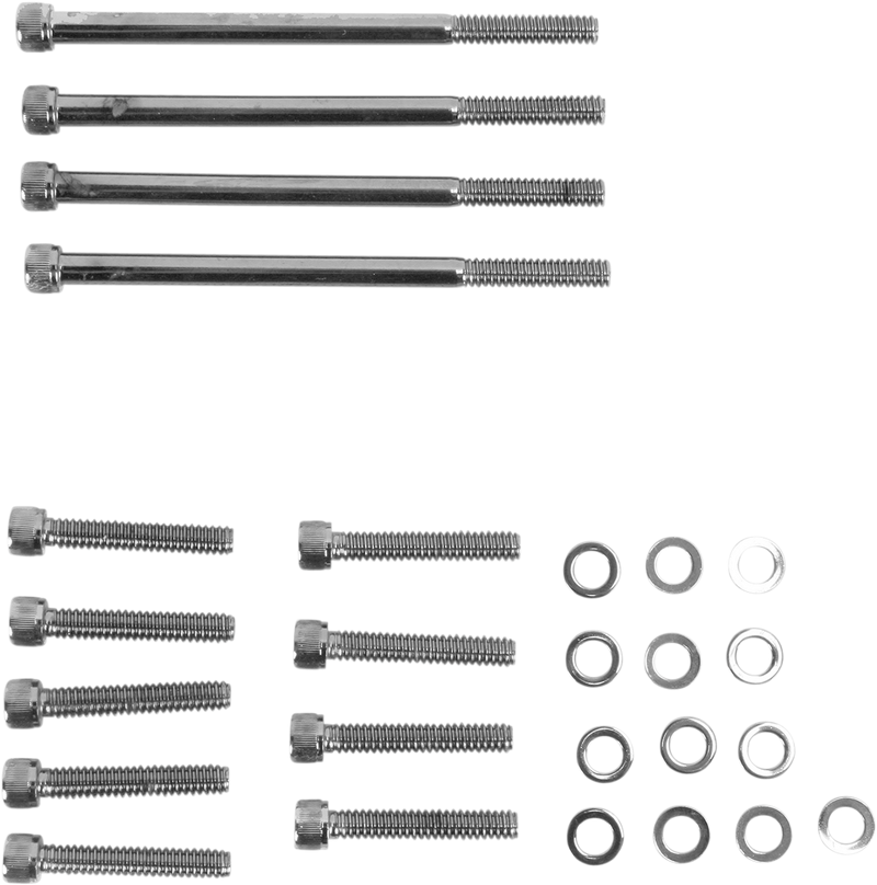 DRAG SPECIALTIES Black Chrome Socket-Head Bolt Set - Knurled - Primary