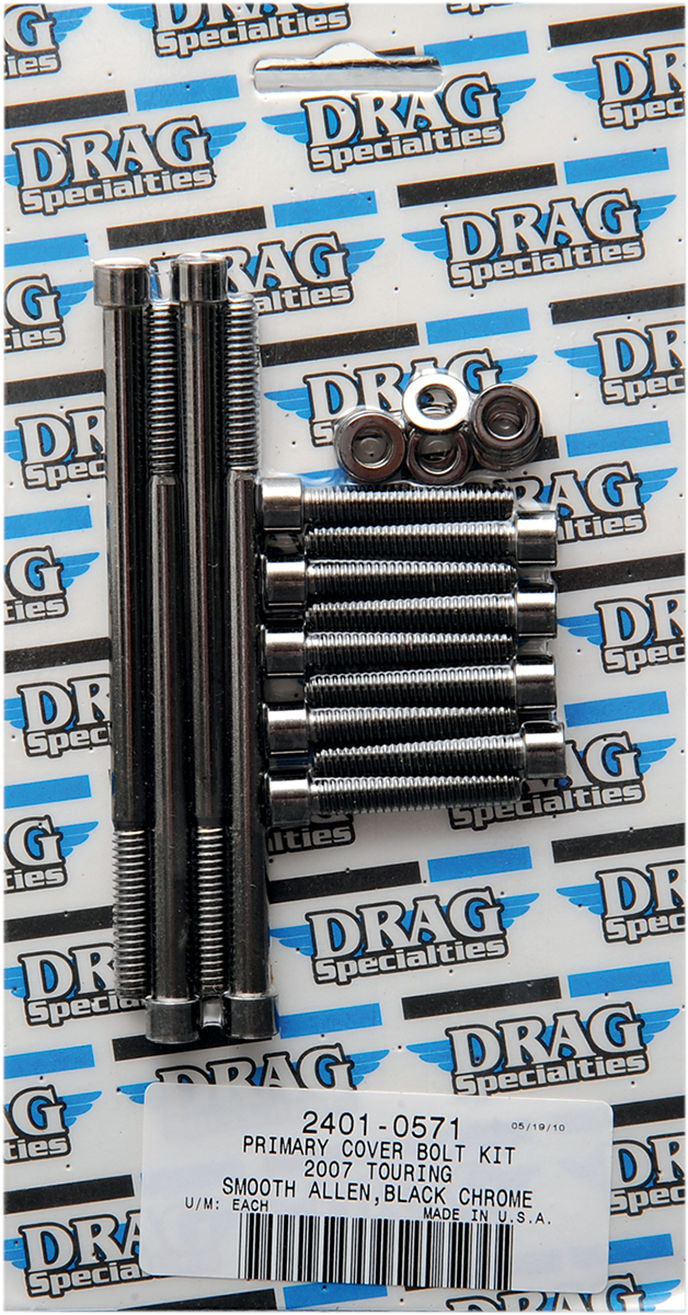 DRAG SPECIALTIES Black Chrome Socket-Head Bolt Set - Smooth - Primary