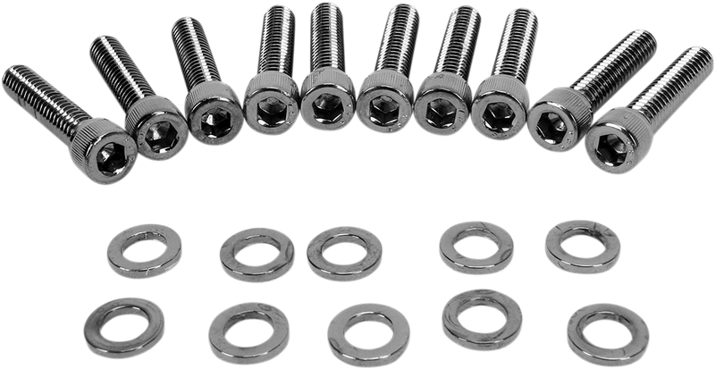DRAG SPECIALTIES Chrome Socket-Head Bolt Set - Knurled - Camshaft Cover