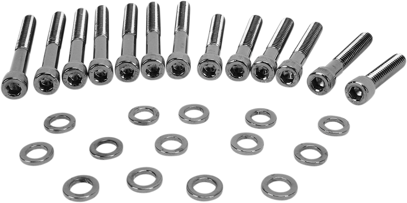 DRAG SPECIALTIES Chrome Socket-Head Bolt Set - Knurled - Camshaft Cover