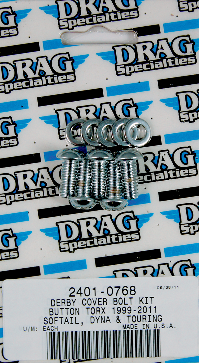 DRAG SPECIALTIES Derby Cover Torx Button-Head Bolt Kit - Chrome - Big Twin