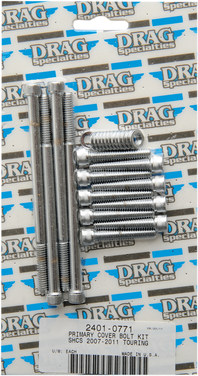 DRAG SPECIALTIES Chrome Bolt Kit - Primary - Knurled - Touring