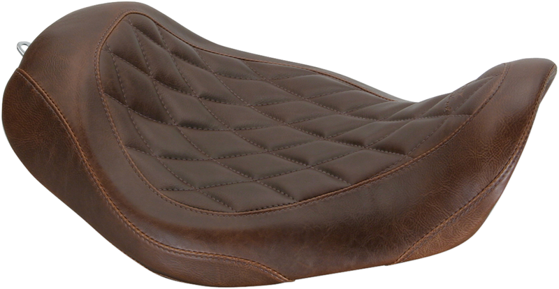 MUSTANG Wide Tripper™ Solo Seat - Diamond - Brown - Dyna '06-'17
