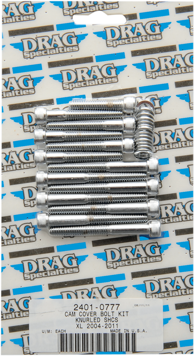 DRAG SPECIALTIES Chrome Bolt Kit - Camshaft Cover - Knurled - XL