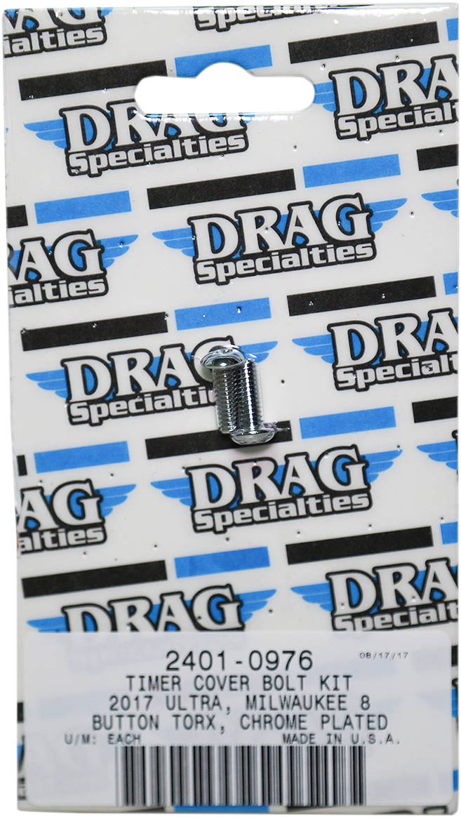 DRAG SPECIALTIES Chrome Bolt Kit - Timer Cover - Torx - M8