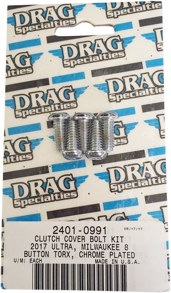 DRAG SPECIALTIES Chrome Bolt Kit - Clutch - Torx - M8