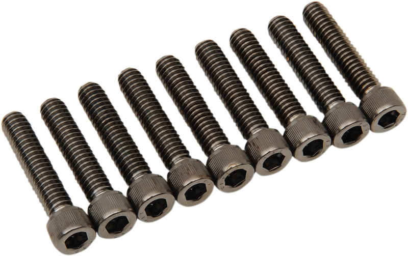 DRAG SPECIALTIES Bolt Kit - Camshaft Cover - Black Chrome - Knurled - M8
