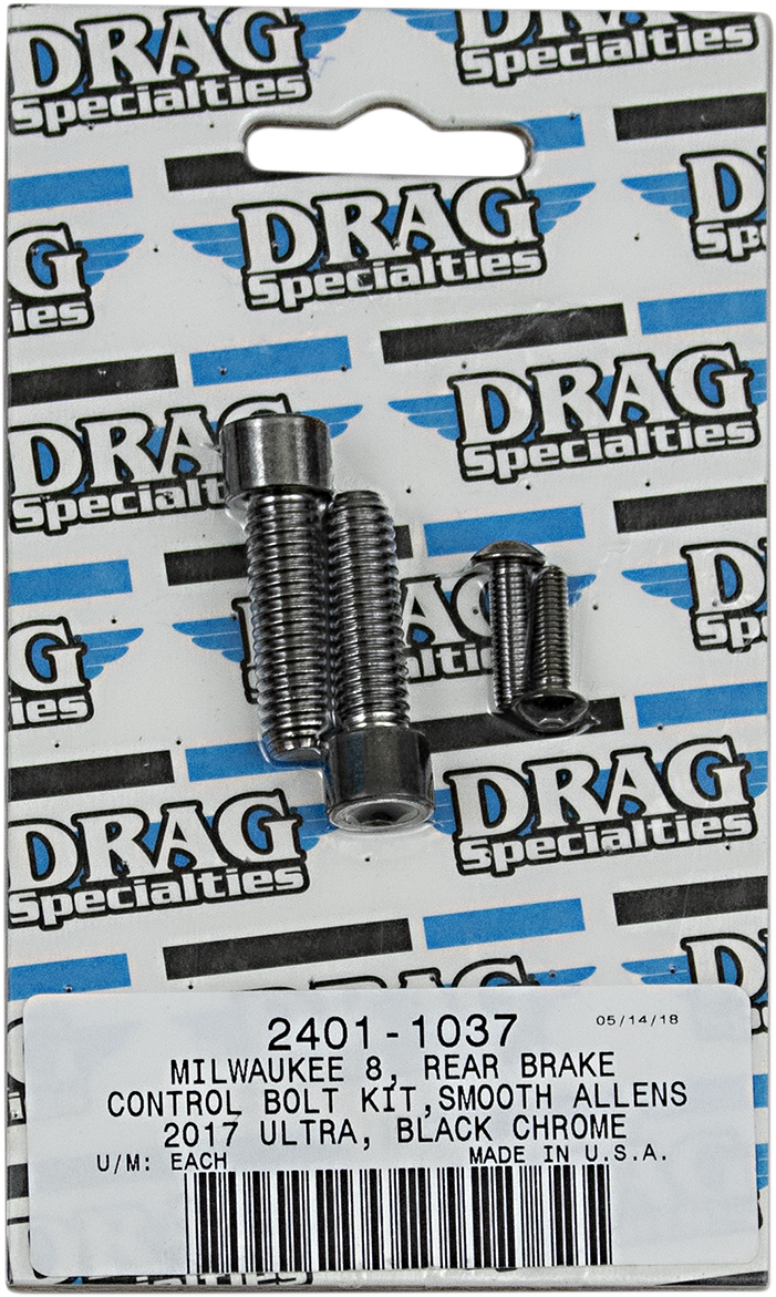 DRAG SPECIALTIES Bolt Kit - Brake - Rear - Black Chrome - Smooth - M8