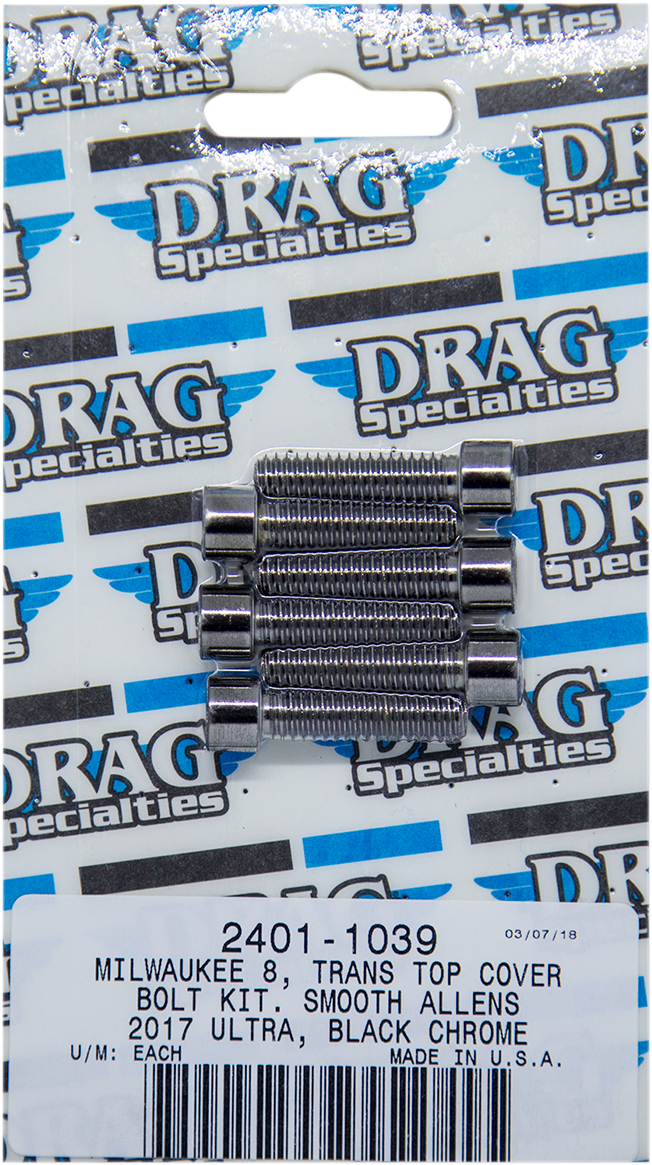 DRAG SPECIALTIES Bolt Kit - Transmission Top - Black Chrome - M8