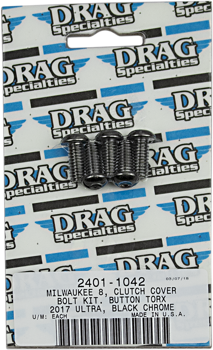 DRAG SPECIALTIES Bolt Kit - Clutch - Torx - Black Chrome