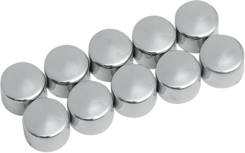 DRAG SPECIALTIES Allen/Socket Head Bolt Covers - 1/4" - Chrome - 10 Pack