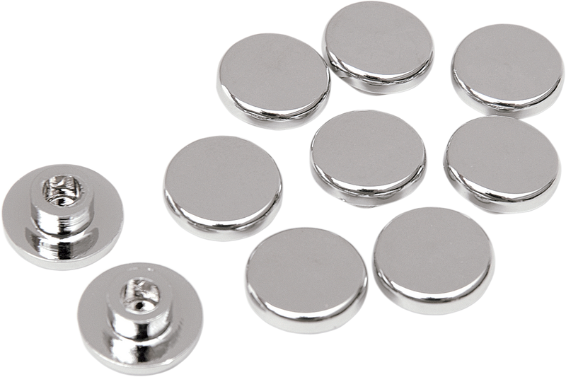 DRAG SPECIALTIES Allen/Buttonhead Bolt Top Cover Only - 1/4" - Chrome - 10 Pack