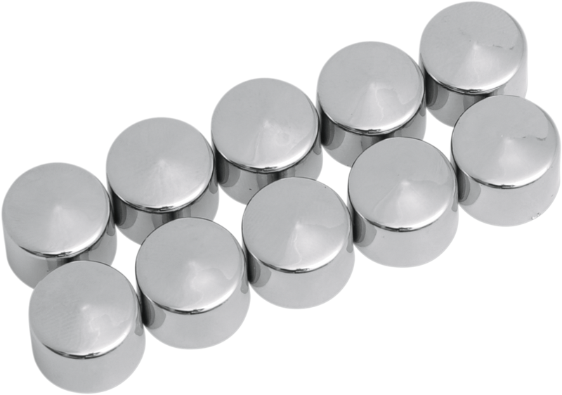 DRAG SPECIALTIES Chrome Bolt Covers - Hex - 7/16" - 10 Pack